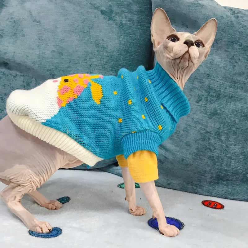Suéter para Gatos Sphynx - Ropa de Invierno Cálida