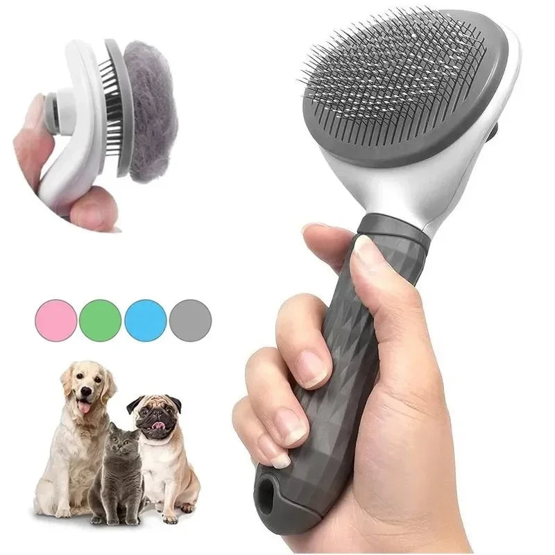 Self-Cleaning Pet Grooming Brush, Grooming Tool for Dogs & Cats, Gentle Hair Removal Comb for Pets