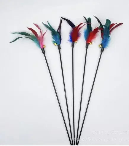 Varita con Plumas para Gatos - Juguete Interactivo