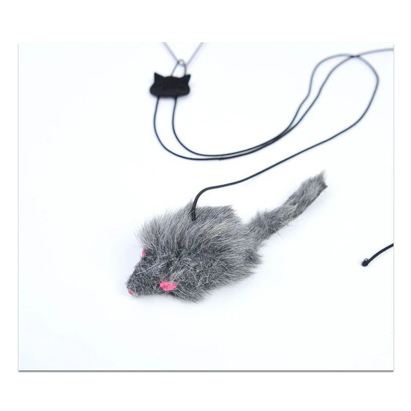 Juguete Ratón Interactivo para Gatos - Colgante con Plumas