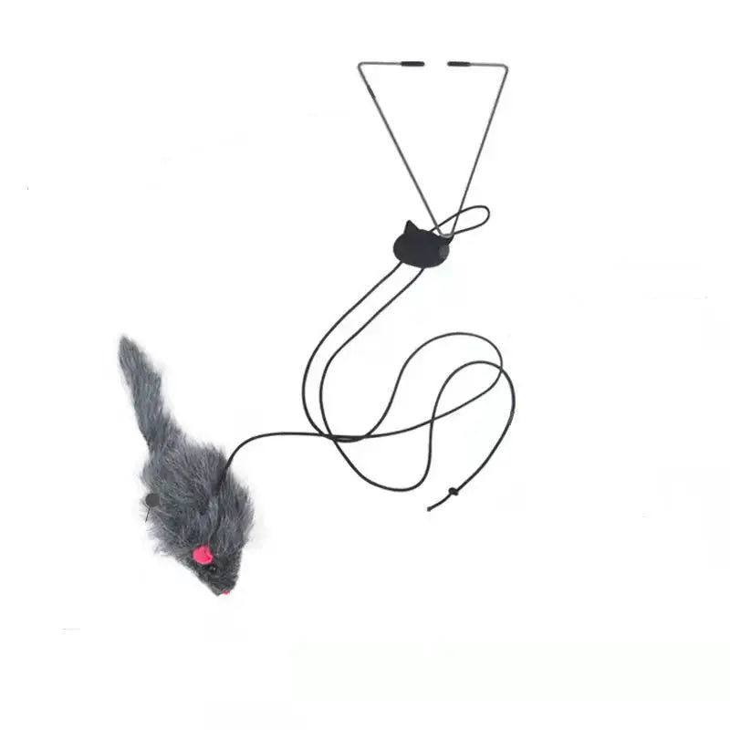 Juguete Ratón Interactivo para Gatos - Colgante con Plumas