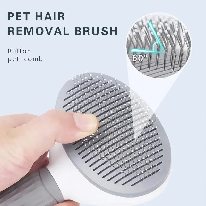 Self-Cleaning Pet Grooming Brush, Grooming Tool for Dogs & Cats, Gentle Hair Removal Comb for Pets