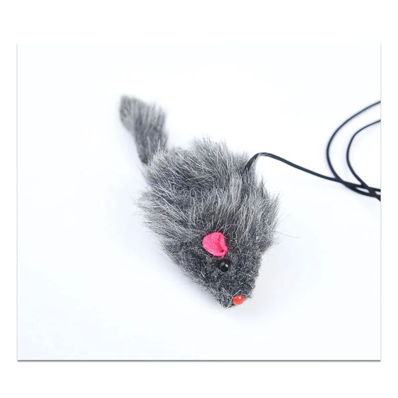 Juguete Ratón Interactivo para Gatos - Colgante con Plumas